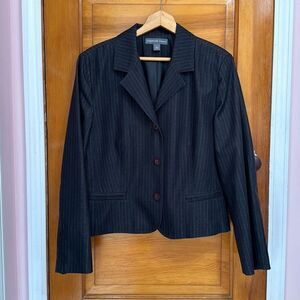Josephine Chaus Black Pinstriped Three Button Blazer Women’s US 16
